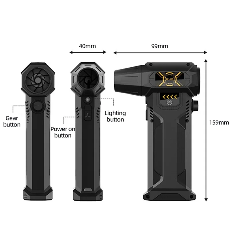 Новый турбореактивный вентилятор 130000 об/мин, электрическая воздуходувка для пыли, бесступенчатая регулируемая скорость ветра, 45 м/с, очищающая осушитель воздуха-X64A