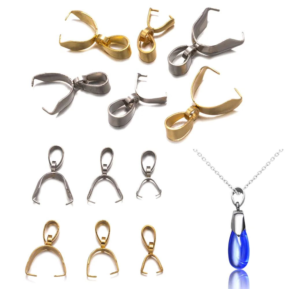 Зажим-Пряжка из нержавеющей стали для подвесок, зажим под зажим, коннектор «сделай сам» для ожерелий, подвесок, ювелирных изделий, материалы для рукоделия, 10/20 шт. Зажим-Пряжка из нержавеющей стали для подвесок, зажим под зажим, коннектор «сделай сам» для ожерелий, подвесок, ювелирных изделий, материалы для рукоделия, 10/20 шт.