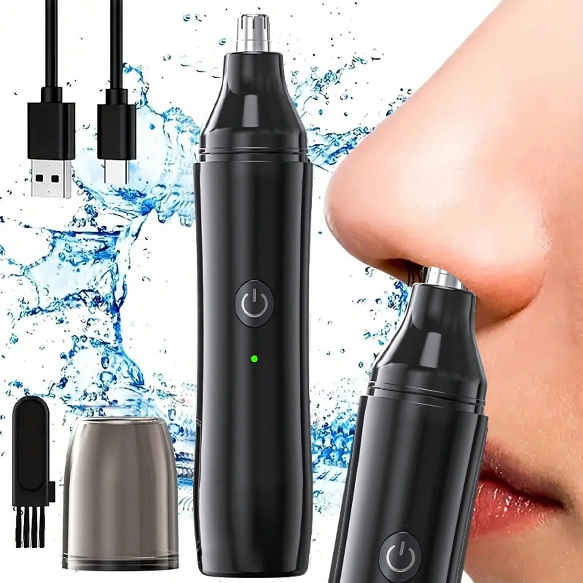 

USB Rechargeable Nose Hair Trimmer, Daily Gift for Men & Women Suitable for Eyebrow Ear Cordless Nose Hair Clipper