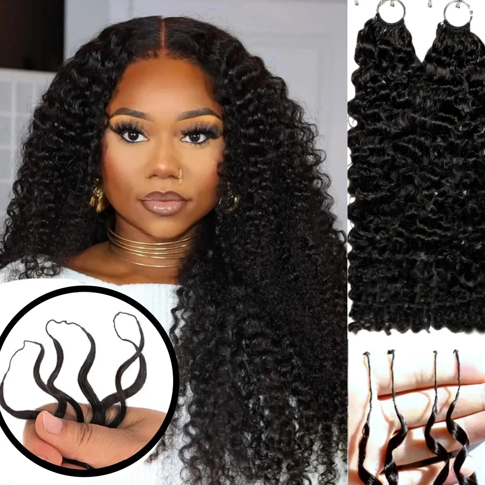 

15A Вязание крючком из перьев Легкий бирманский вьющийся предварительно разделенный пучок 100% человеческие волосы Невидимое наращивание без узлов Millionaire Queen