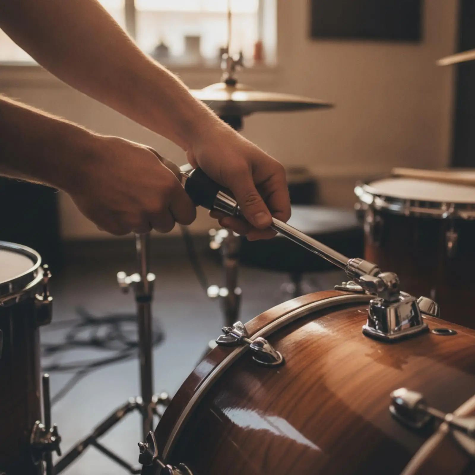 Metal Drum Leg with Locking Collar Polished Percussion Parts Long-Lasting