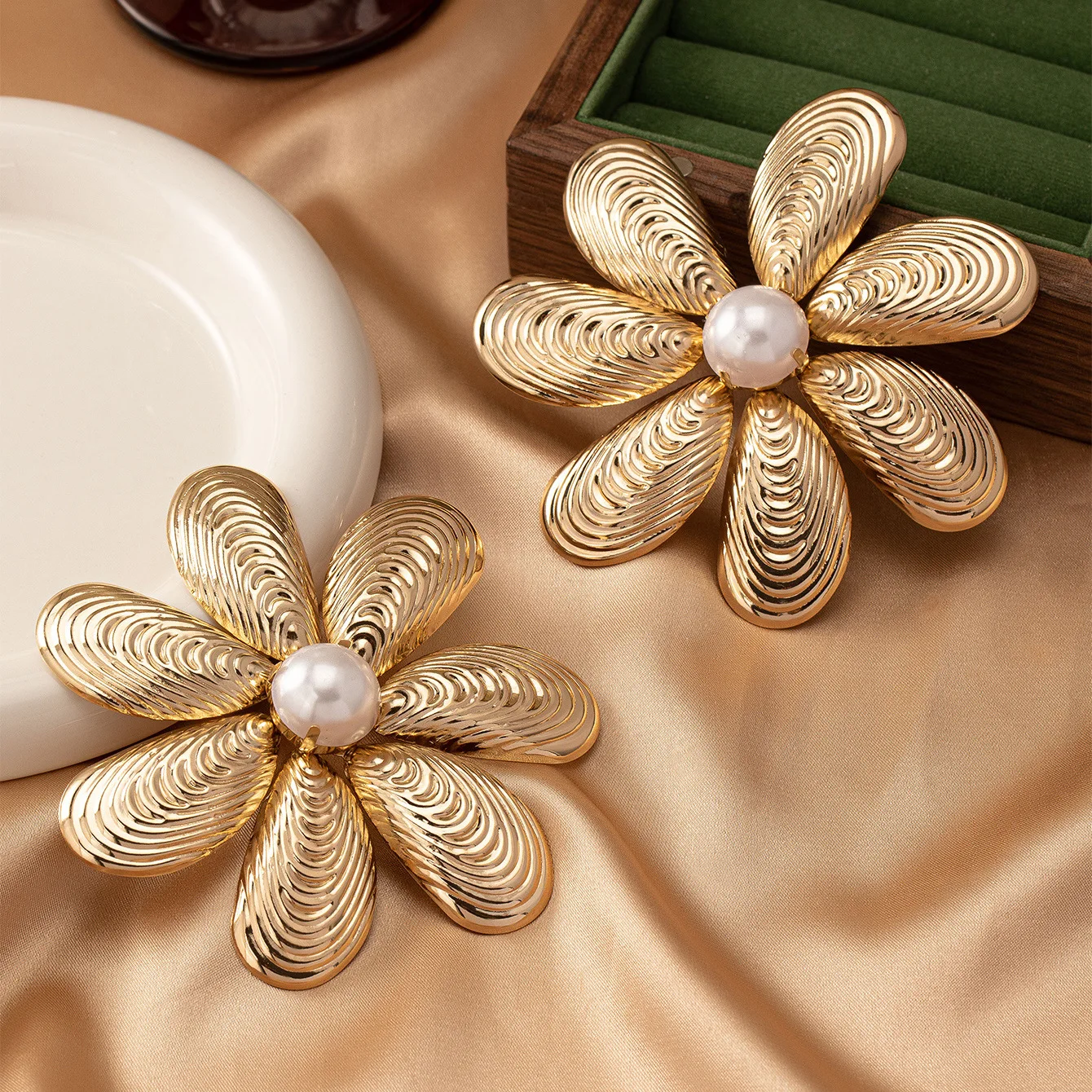 Large Metal Flower Earrings fo - Women'S Accessories Jewelry Sale recension och pris