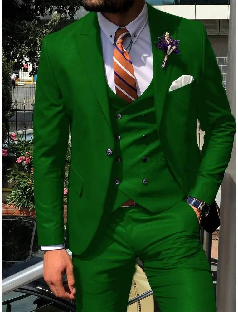 Blu scuro 3 pezzi Slim Men Fashion Suit Cutsom Sposo Smoking da sposa Prom Matrimonio Abito da uomo su misura Costume Homme Mariage