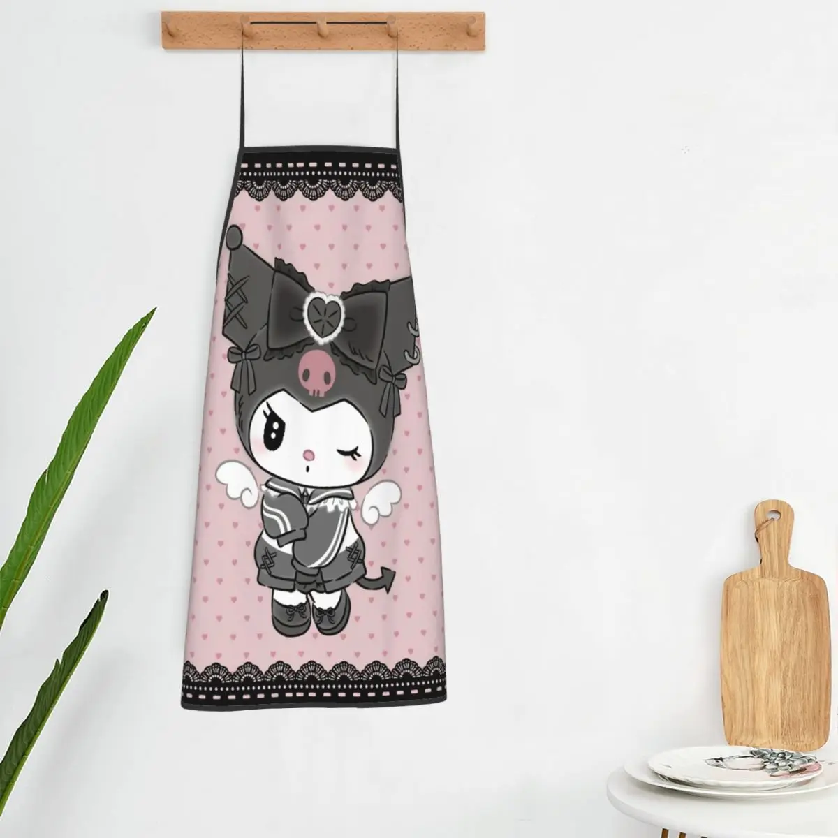 Custom Unisex Melody Kuromi Cartoon Anime Bib Apron Adult Women Men Chef Tablier Cuisine for Cooking Kitchen Gardening