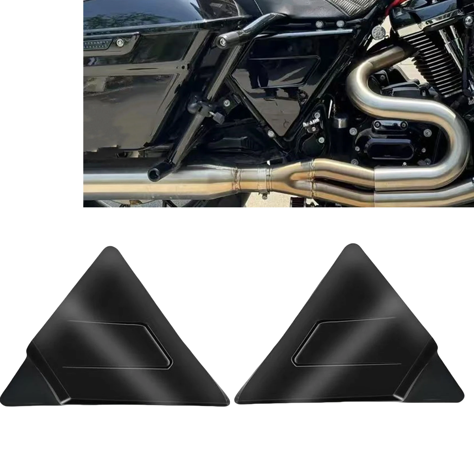 Motorcycle Engine Side Battery Cell Panel Cover Shell Protection For Harley Touring Road Glide King 2009-2023