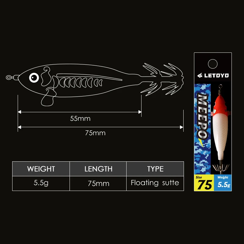 LETOYO MEEPO Tintenfischköder-Set leuchtender Tintenfisch-Jig Kunstköder Tintenfischangeln Webfoot Octopus EGI Meeresangelköder