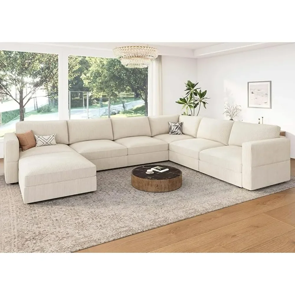 

Modular sectional sofa with storage corduroy sectional sofa with chaise longue U-shaped sectional sofa for living room Sofas