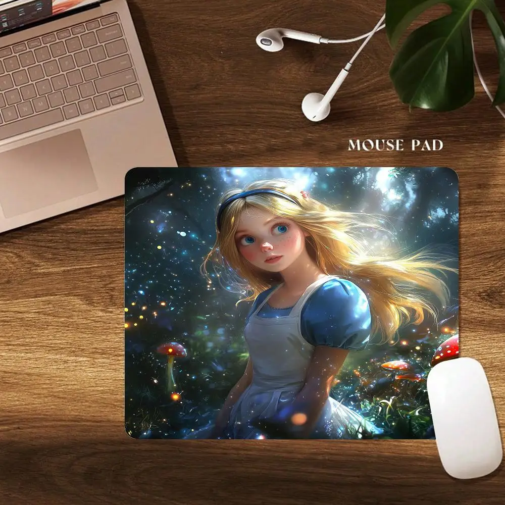 

Girl with long golden hair anime small-sized mouse pad desk mat gaming mats pc accessories laptop office pads rubber anti-slip
