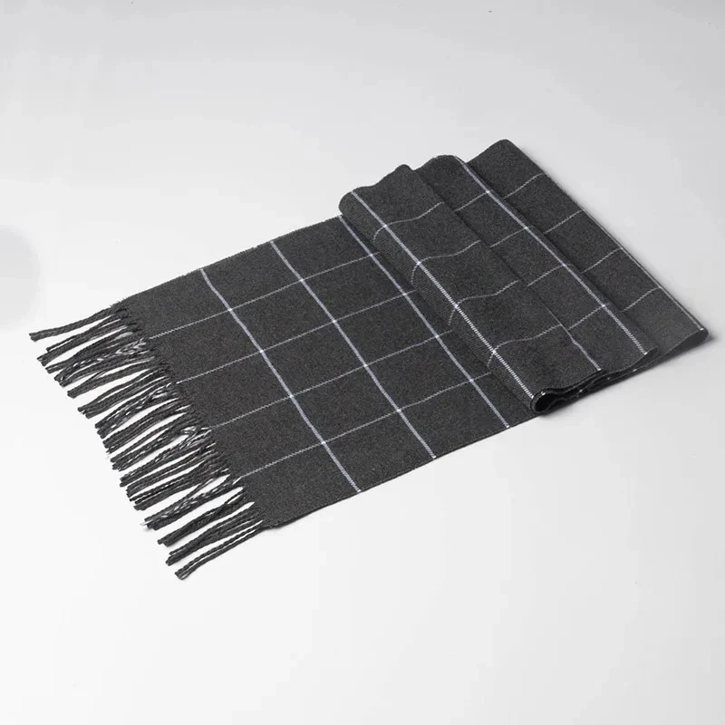 Nowy męski szalik zimowy 2023, ciepły szal z kaszmirem, casualowy markowy szalik pashmina, apaszka z frędzlami, biznesowy szal, narzutka.
