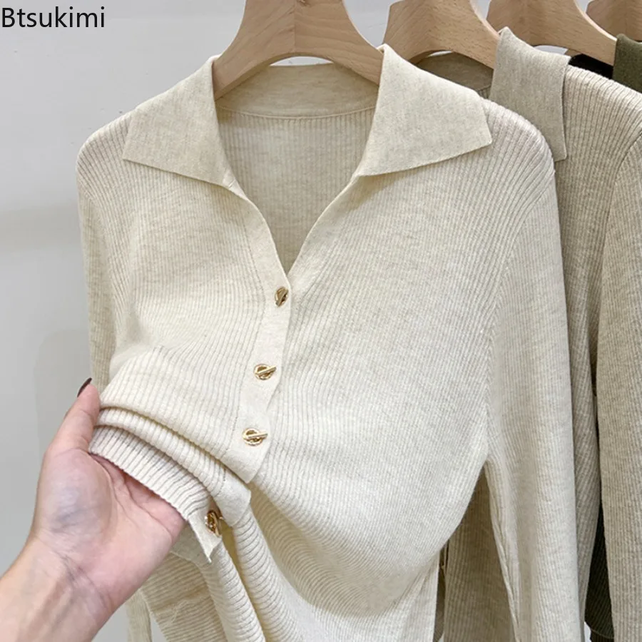 2026 Spring Autumn Long Sleeve Knitted Sweater for Women Elegant Solid Bottoming Tops Casual Cardigan Jacket Women Sweater Coats