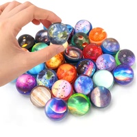 12pcs Planet Elastic Ball Children Bouncy Ball Toy Rubber Indoor And Outdoor Toys Starry Sky Elastic Ball Juggling Jumping Ball