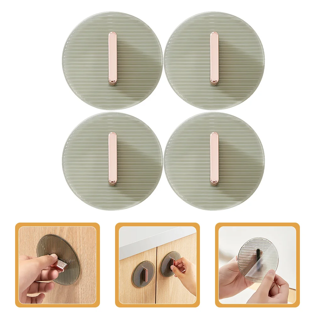 

4Pcs Adhesive Cabinet Handles Simple Design Sticky Drawer Pulls Glass Door Sliding Door Handles Adhesive Knobs for Cabinets