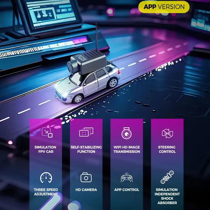 سيارة Wltoys 6401 Mini Rc مع كاميرا Fpv Wifi Hd 2.4g جهاز تحكم عن بعد 1/64 مقياس كامل مدمج في جيروسكوب للتصوير الفوتوغرافي #4