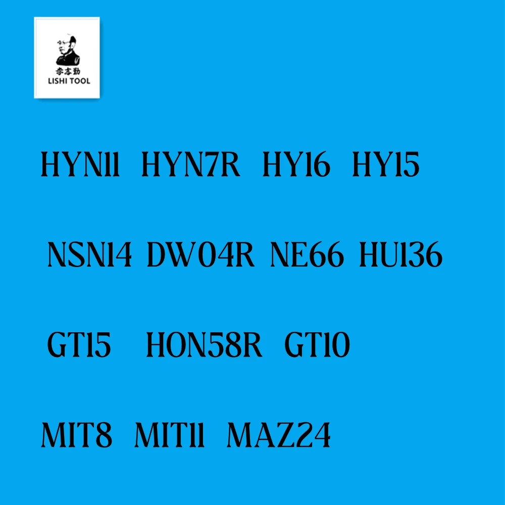LIshi 2in1 2 in 1 HYN11 HYN7R HY16 HY15 NSN14 DW04R HON58R GT10 MIT8 MIT11 MAZ24 NE66 HU136 GT15  for car 2in 1 lishi tools