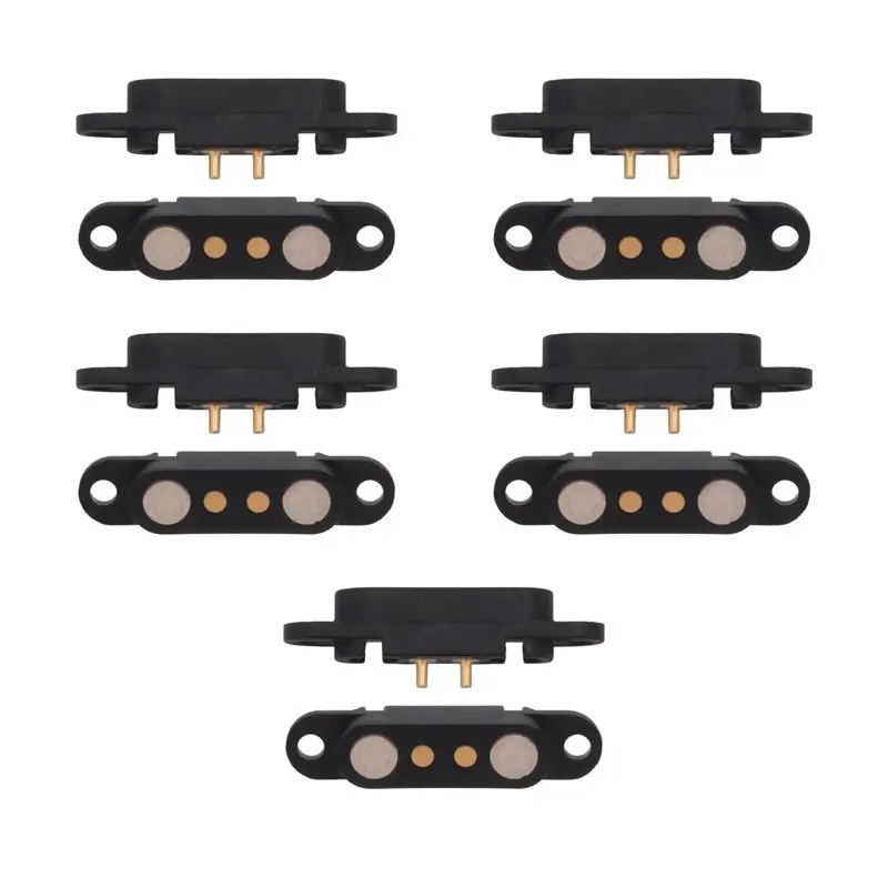 Hot Selling-5Pair 2Pin Magnetic Pogo Pin Connector Male Female Spacing 2.5Mm 1.5A Waterproof Connector For Power Bank Car Chargi