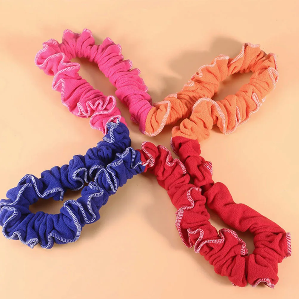 

1pc Rainbow Appearance Design Elastic Band Thickened Flannelette Kids Game Supply Outdoor Stretch Rope Multiplayer Running