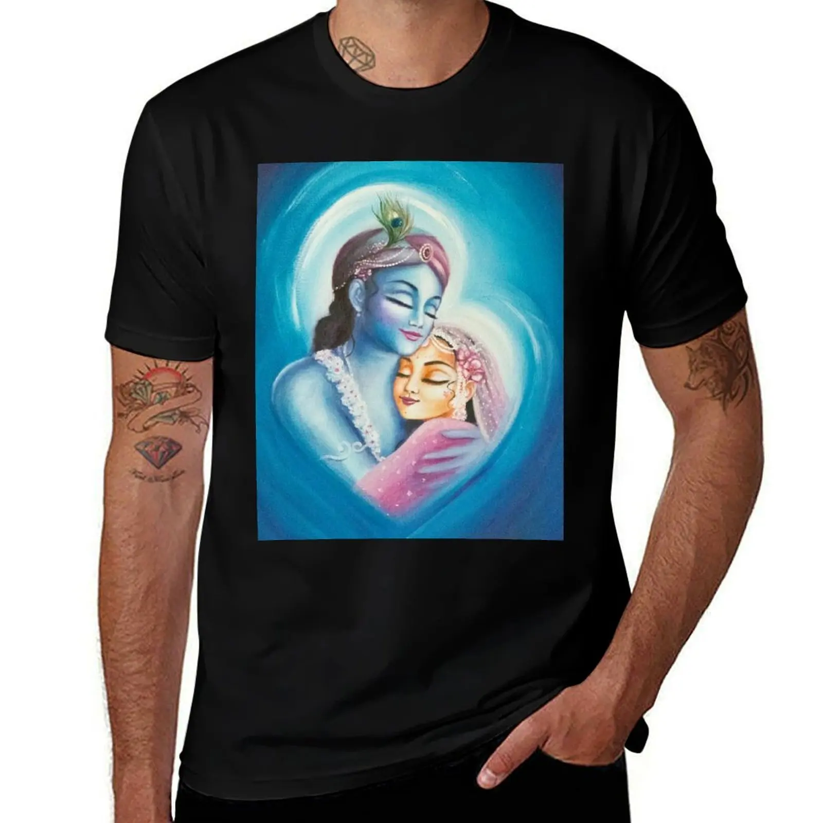 

Футболка Divine Embrace, футболка с индивидуальным принтом, мужская хлопковая футболка