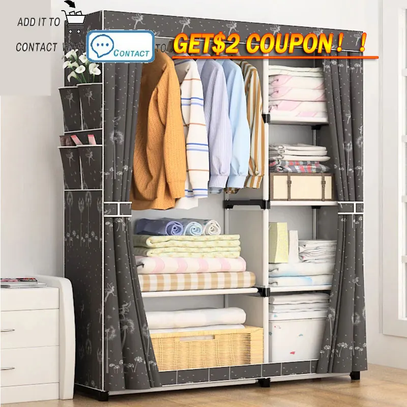 Delivery  normal  DIY Non-woven fold Portable Storage  furniture When the quarter wardrobe  Cabinet bedroom furniture wardrobe