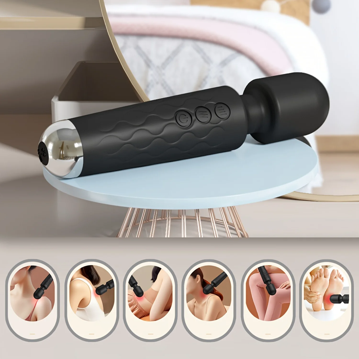 High Frequency Vibration Massage Stick, Mini Portable Massager, 8 Speed 20 Frequency, Muscle Relaxation Handheld Massager For Bo