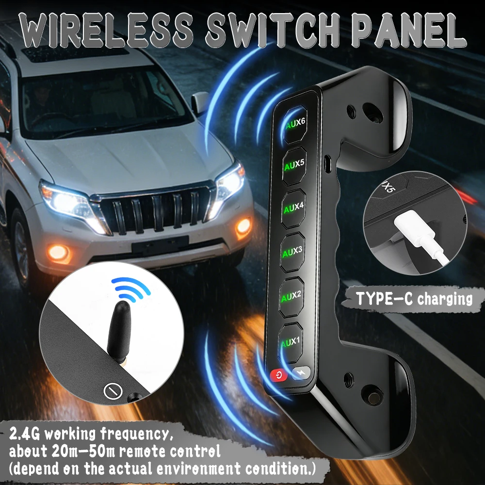 Switch Panel Controller Wireless 6 Gangs for Prado 150 2010 2011 2012 2013 2014 2015 2016 2017 2018 2019 2020 2021 2022 2023