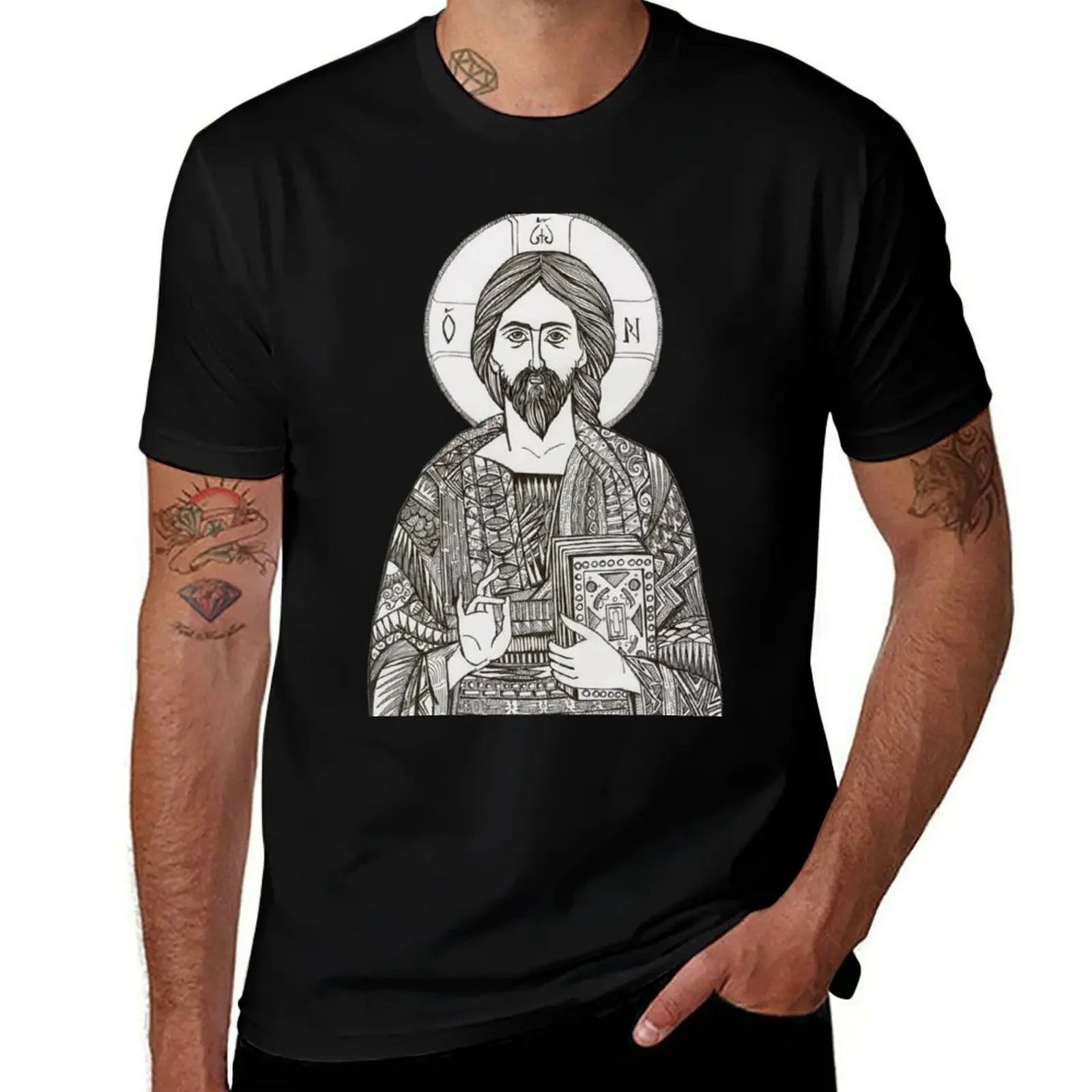 

Christ Pantocrator T-Shirt oversized graphic tee man clothes vintage clothes fruit of the loom mens t shirts