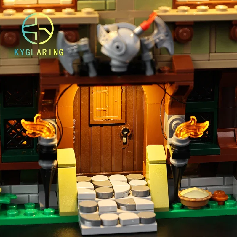 Kit de Iluminação LED Kyglaring, Modelo Medieval Town Square, Conjunto de Luzes, Não Inclui o Modelo, 10332