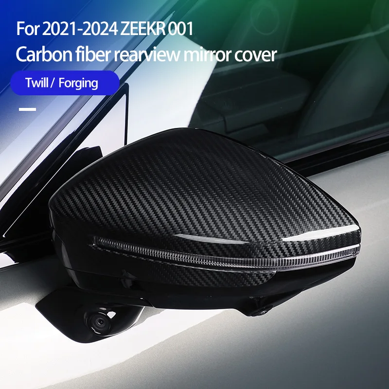 Real Hard Carbon Fiber For ZEEKR 001 2021 2022 2023 2024 2025 Rear-view mirror protective shell Exterior modification