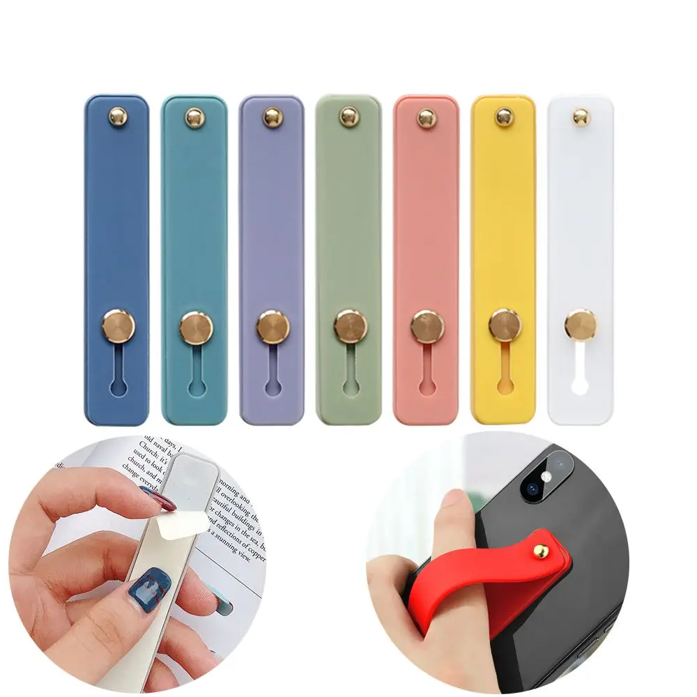 Creative Hand Band Silicone Finger Ring Push Pull Phone Holder Grip Stand