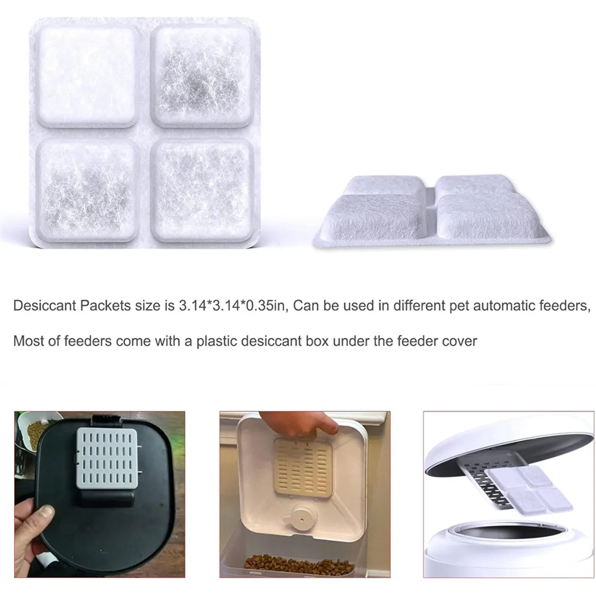 YCHL 12 قطعة حقيبة تجفيف أغذية الحيوانات الأليفة لمغذيات Petlibro الأوتوماتيكية للقطط والكلاب تحافظ على طعام الحيوانات الأليفة جافة وطازجة