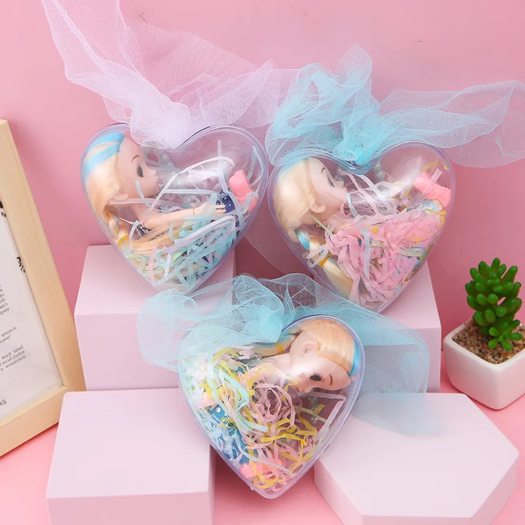 2023 Hot Sale High Quality LED Light Girl Princess Doll Heart Shaped Gift Box Children Playhouse Doll Toys Birthday Gift