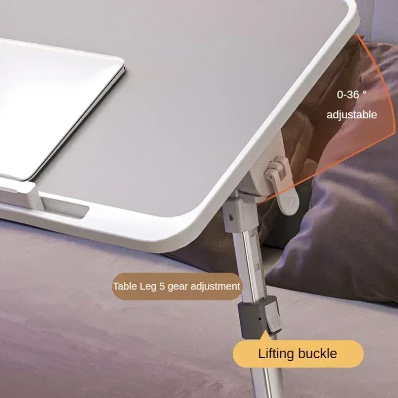 Dobrável Lift Laptop Desk para Cama com Radiador, Suporte Ajustável, Mesa de Colo, Bandeja de Café, Gaveta para Trabalho e Jogos