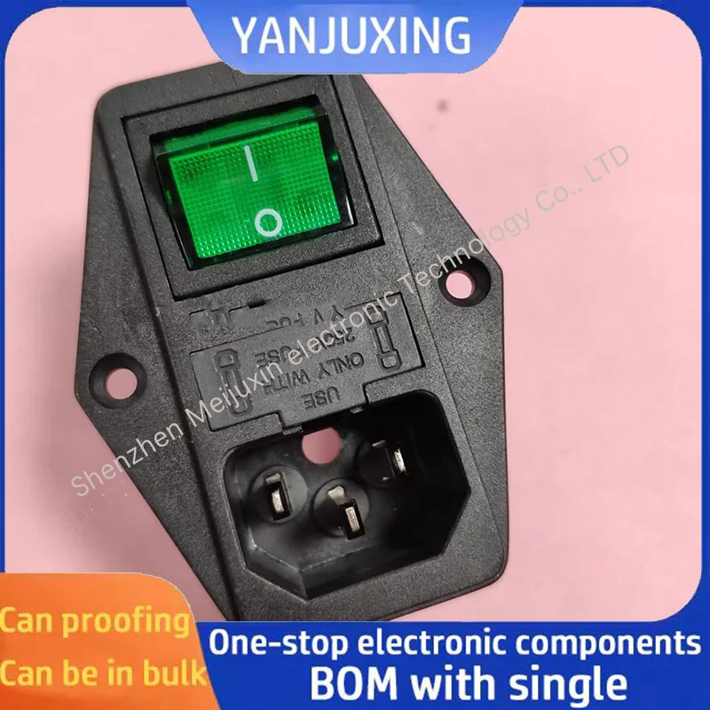 1PCS/LOT AC triangular three-in-one pair fuse green light switch medical power socket G808