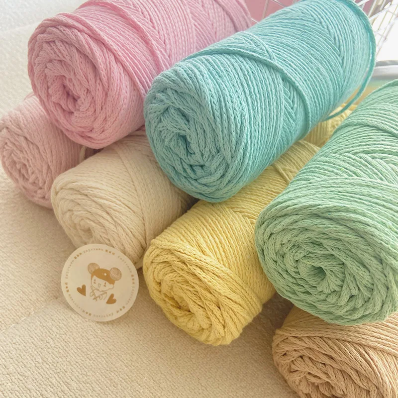 

200g 3mm Summer Crochet Yarns Hollow Cotton Thread for DIY Knitting Bag Purse Sun Hat Shoes Cushions Weaving Yarn Sewing Accesso