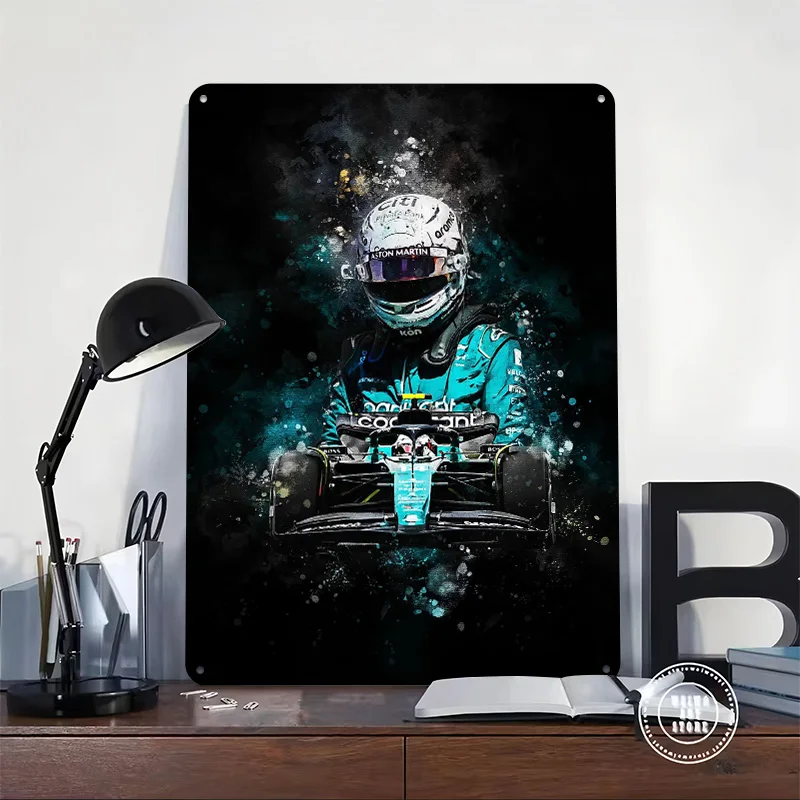 سباق تين تسجيل جدار ملصق فني ديكور المنزل علامات معدنية خمر للرجل كهف الديكور ركن القهوة بار الأشياء لتصميم الغرفة #2