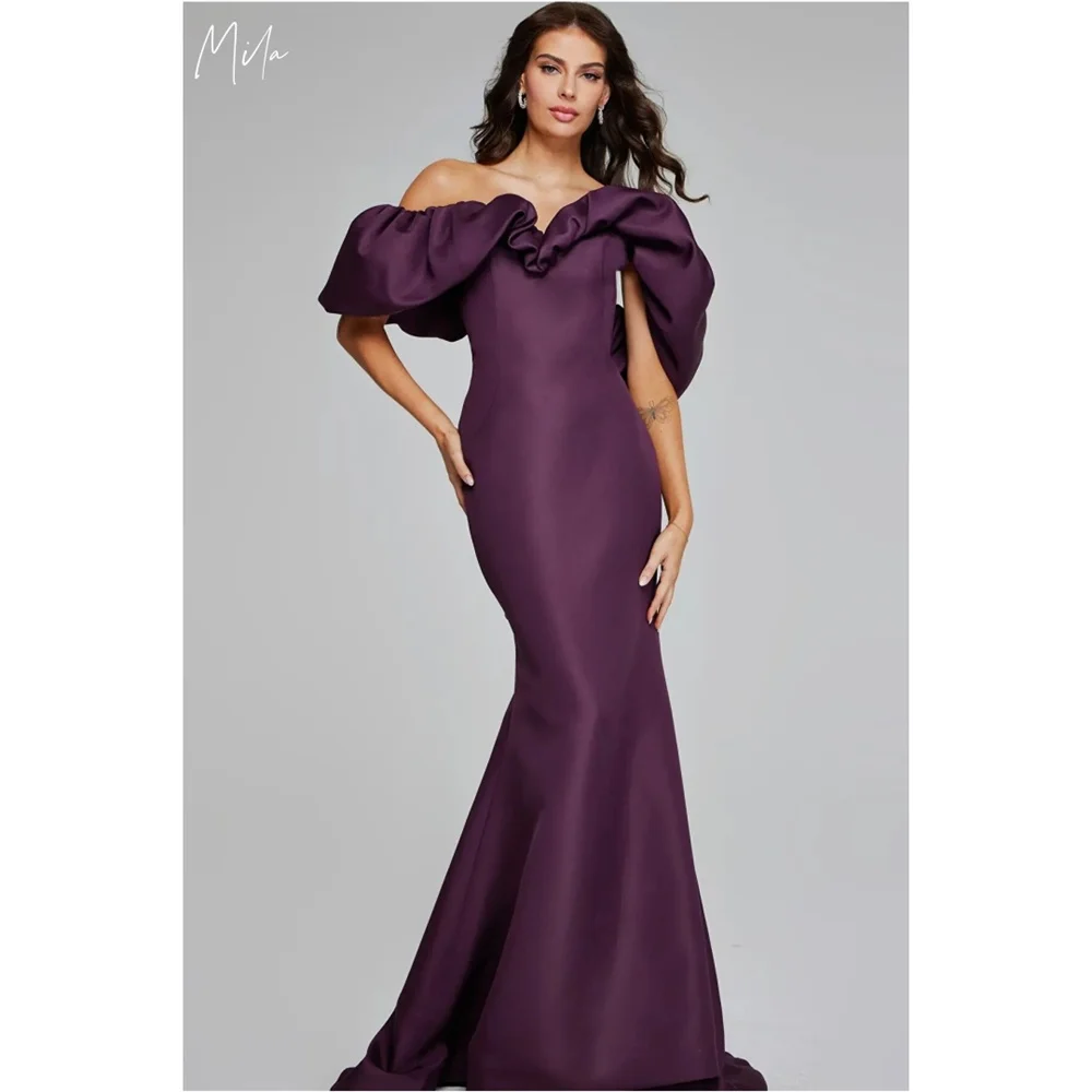 

Mila Purple Sweetheart Neck Prom Dresses Mermaid Off the Shoulder Customized Formal Evening Floor-Length vestidos de gala 2025