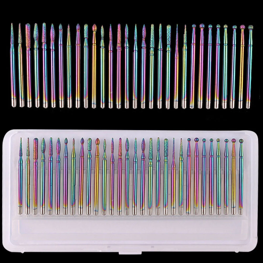 Conjunto de brocas para unhas de aço inoxidável, 30 peças, ferramenta de manicure premium para polimento, lixamento, remoção de cutícula, pedicure