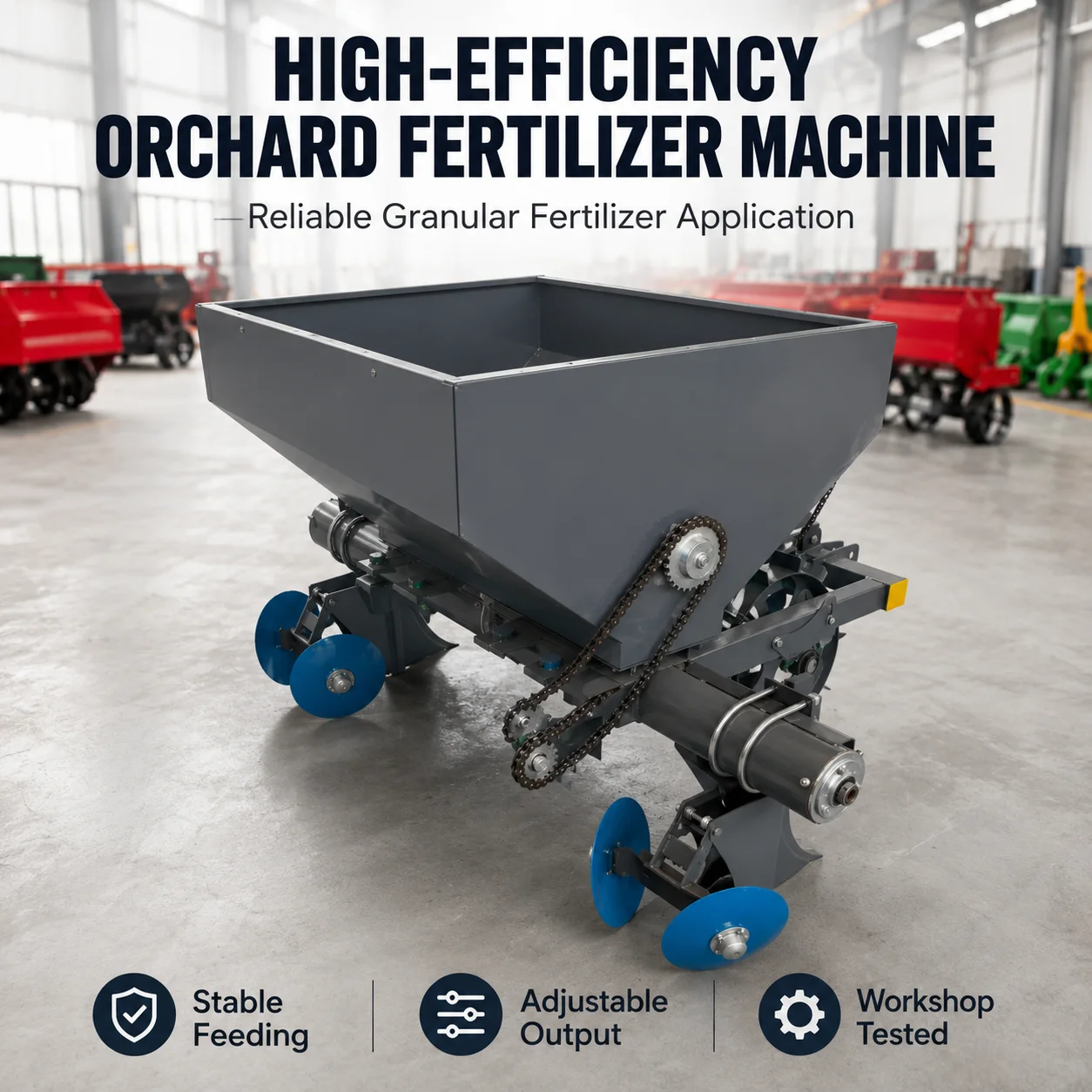 Width Farm Applicator for Granular Fertilizer Different Fruit Orchard Planting Conditions Orchard Granular Fertilizer Spreader
