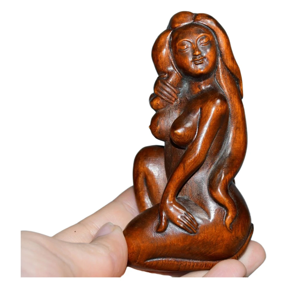 

Wooden Carving Chinese Figurine Sculpture Statue Carved Female Art Decorative Femininity Elegance Beauty Delicacy Artistry Charm