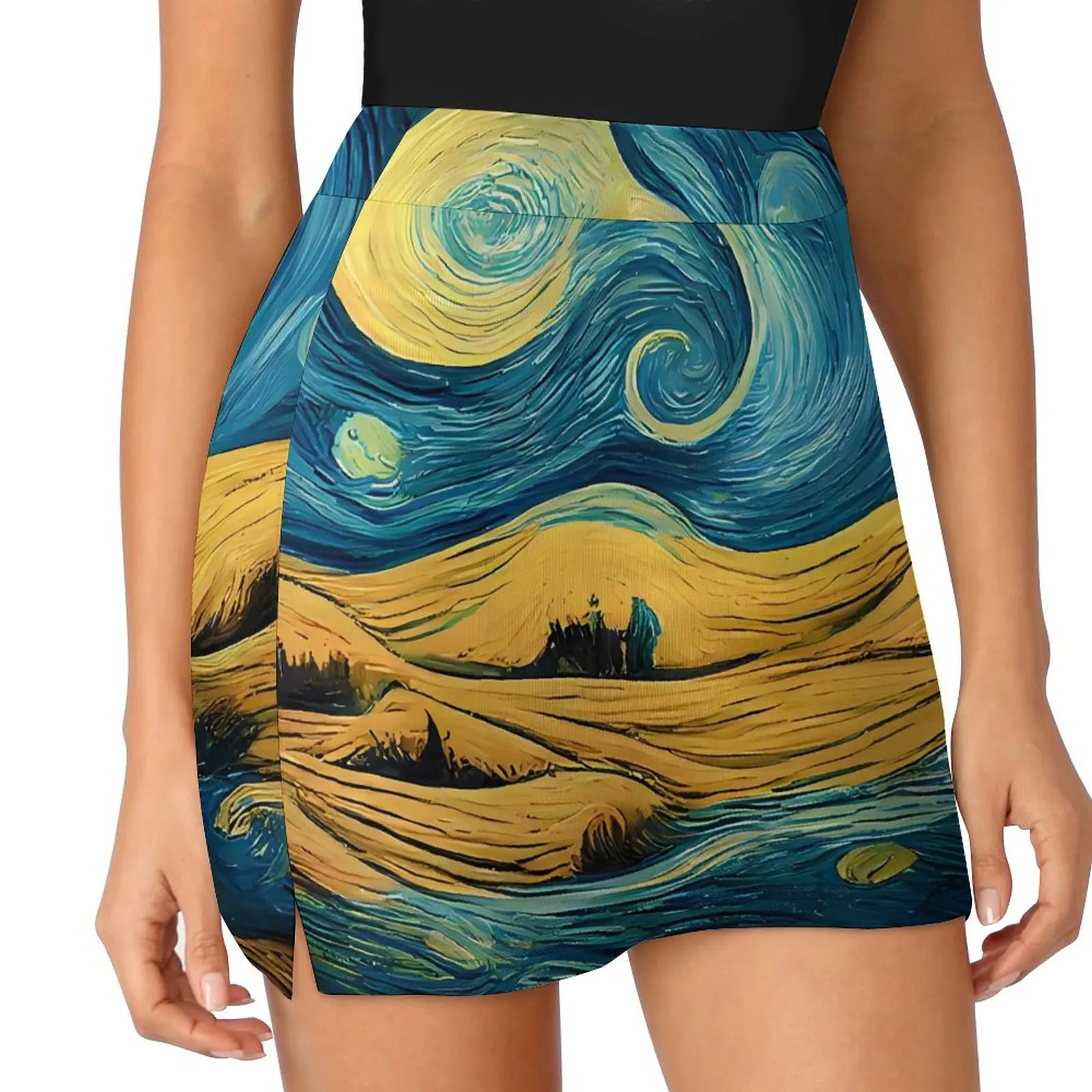 Van Gogh Skirt Summer The Starry Night Streetwear Casual A-line Skirts Trendy Mini Skirt Womens Custom Big Size Clothing