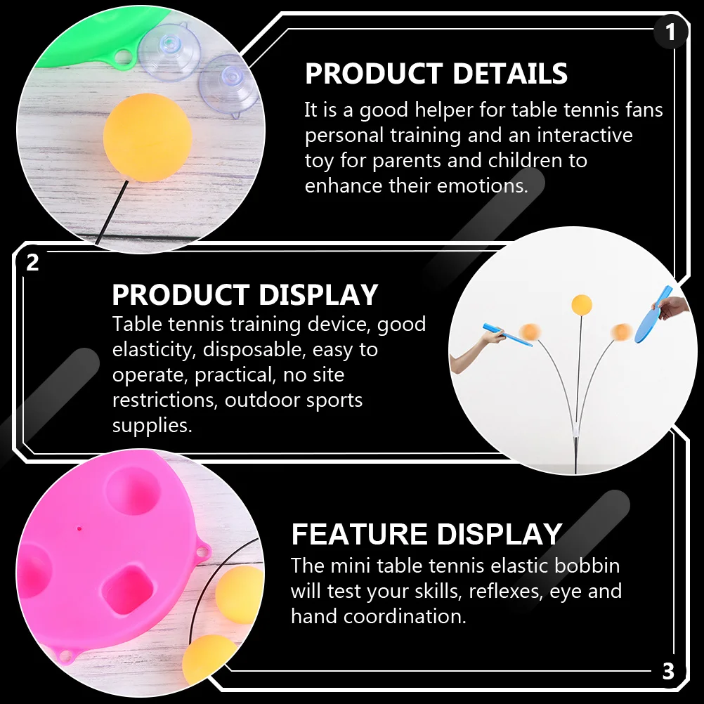 2 قطعة جهاز تدريب تنس الطاولة مضرب مرن للتدريب الرياضي اللعب التفاعلي لعبة تعليمية مبكرة في الأماكن المغلقة #6