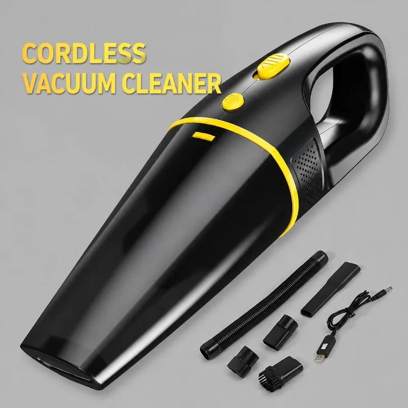 Car Wireless Vacuum Cleaner, High Power Handheld Portable Vacuum, Wet Dry Dual Use Auto Cleaning Tool for Car Interior Home Dust