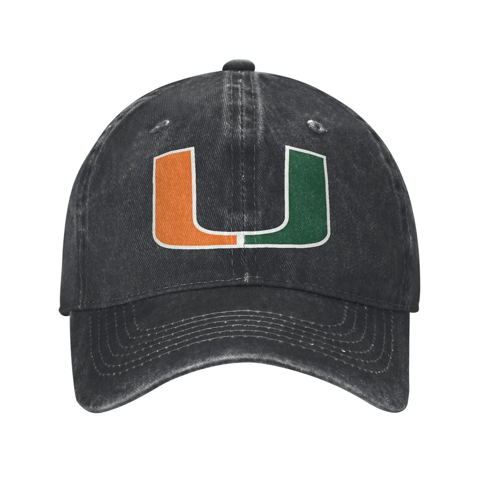 Gorra de béisbol lavada Miami Hurricanes 2025 Playoff de fútbol universitario The U is Back Summer y2k Running Hippie Sun Gorras de béisbol