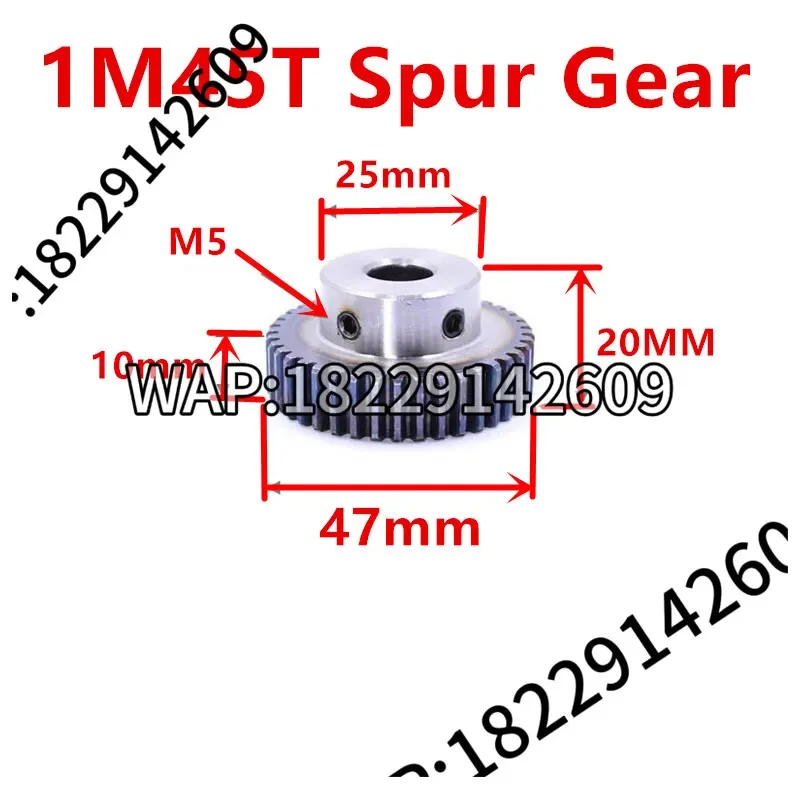 1PCS 1Mod 45 Teeth Gear Rack And Pinion Set Steel 20x20x500mm with Bore Hole Options 6/8/10/12mm for Metalworking