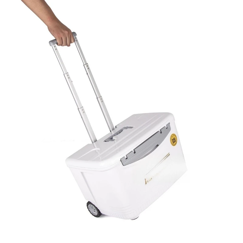 

Tie rod sea fishing box 24 liters incubator handle tie rod with wheel sea fishing box for outdoor fishing