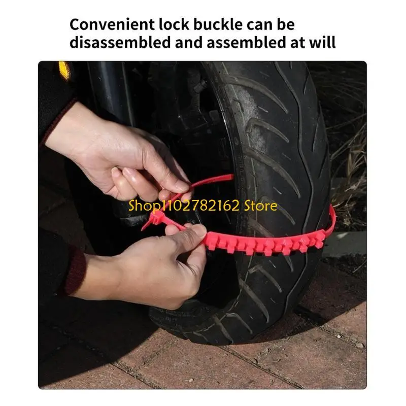 

547B 10Pcs Anti-Slip Snow Tire Chains Adjustable Emergency Tyre Wheel Cable for Car