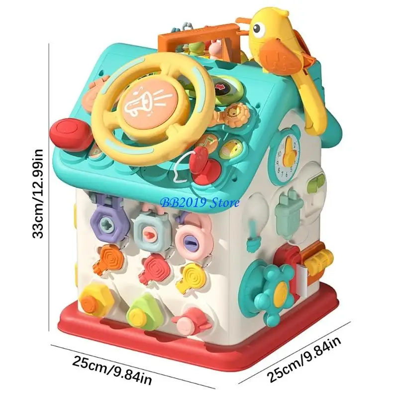 Q0KB Tragbares Lernspielzeug, 6-seitiges beschäftigtes Haus, einfache mehrere Spiele, Heim- und Reisegebrauch,