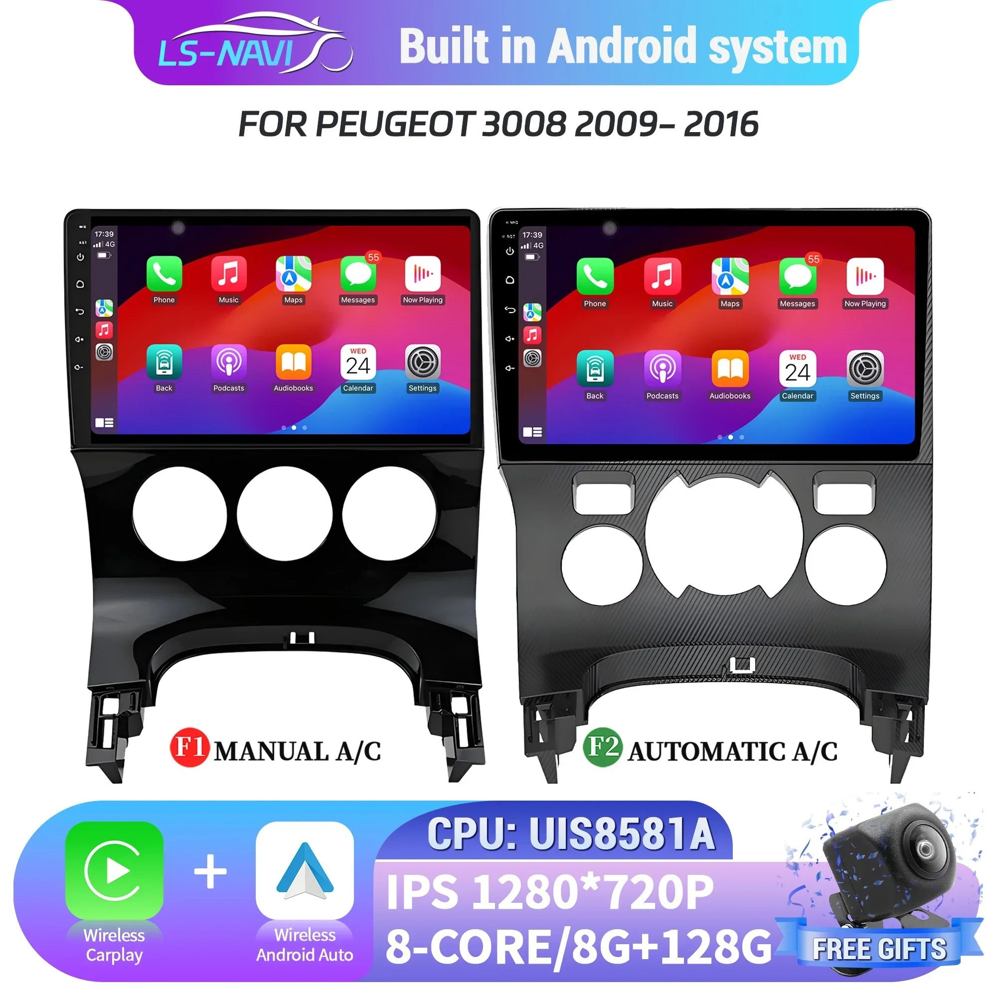 

For Peugeot 3008 2009-2016 Car Radio Wireless Bluetooth Carplay Stereo Multimedia 4G Android Auto Multimedia Head Unit Screen
