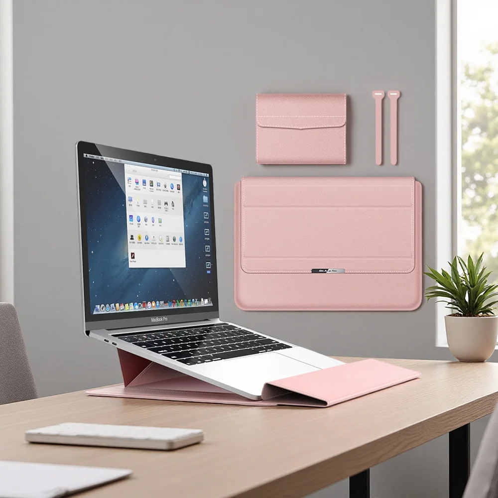 

3-in-1 Magnetic Laptop Sleeve 11 13 14 16 inch, Universal PU Protective Case with Stand for MacBook, HP, Lenovo, Huawei, Dell