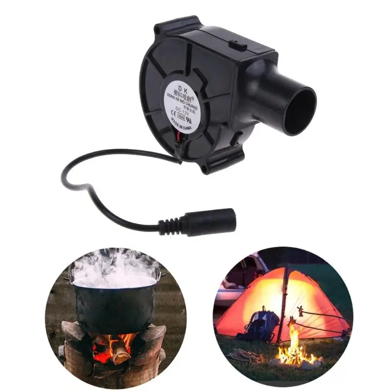 US/EU Plug BBQ Fan Air Blower 12V Large Air Flow 110V 220V AC Powered Fan Variable Speed Controller Picnic Barbecue Tool