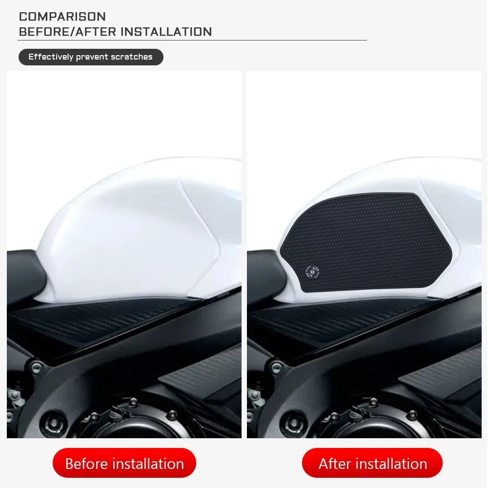 New For GSXR600 GSXR750 GSX-R GSXR 600 750 2011 - 2025 2026 Motorcycle Non-slip Side Fuel Tank Stickers Waterproof Pad Rubber